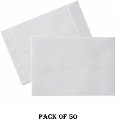 JSMSH Envelope Size A4 White Letter Size Envelopes 100 gsm Ideal For Home Office Secure Mailing - Pack Of 50 Envelopes