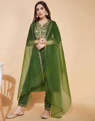 JAINICA Women Kurta Pant Dupatta Set