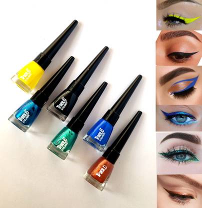 touchup Combo of 3 Glitter and 3 Matte Liquid Long Lasting Eyeliners, 30 ml