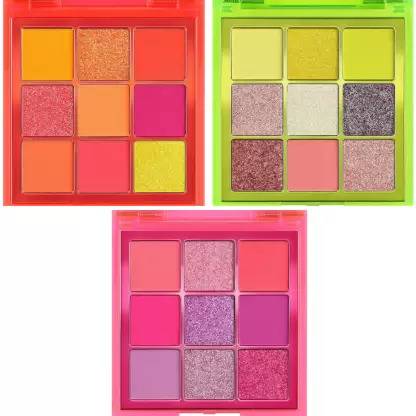 Love Nature Neon Shock Series textured Green ,Orange ,Pink Eyeshadow Pallete 40.5 g