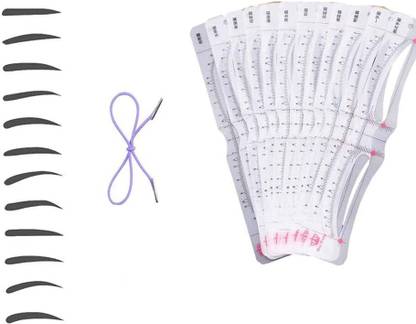 Frackson 12 Set Different Style Reusable Eyebrow Stencil Grooming Shaping Template Makeup Eyebrow Stencil
