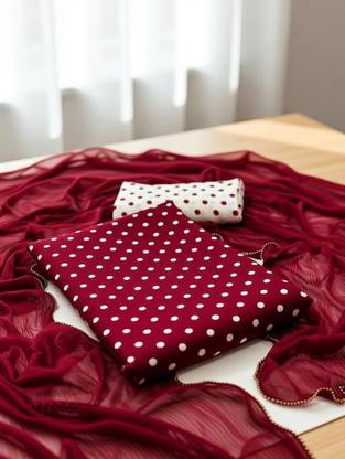 FABFLICK Crepe Printed Salwar Suit Material