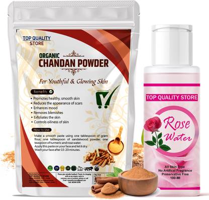 Top Quality Store Rose Water & Chandan Powder Face Care Pack For Remove Dark Sports