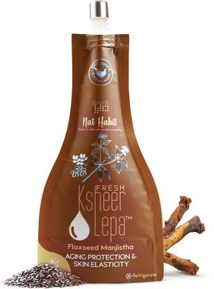 Nat Habit Flaxseed Manjistha Lepa Face Pack|Aging Protection, Skin Elasticity & Wrinkles