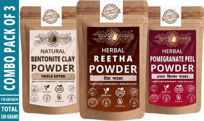 Ayur Blessing Reetha, Bentonite Clay and Pomegranate Peel Powder