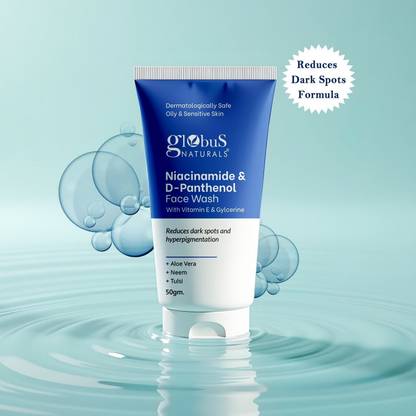 Globus Naturals Niacinamide & D-Panthenol with Vitamin E & Glycerine, Reduces Hyperpigmentation Face Wash