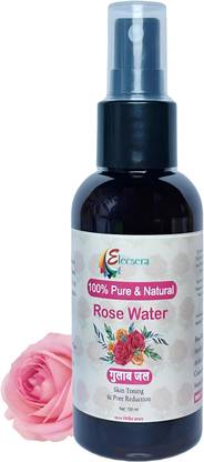 Elecsera Natural Rose Water (Gulab Jal) – 100 ML, for Skin, Face and Hair, Spray for Face - Face Toner, Skin Toner, Makeup Remover - For All Skin Types, Perfect for Women & Men Face Wash