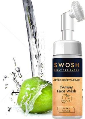 SWOSH Apple Cider Vinegar Foaming With Brush For Acne & Dark Spots Removal Face Wash