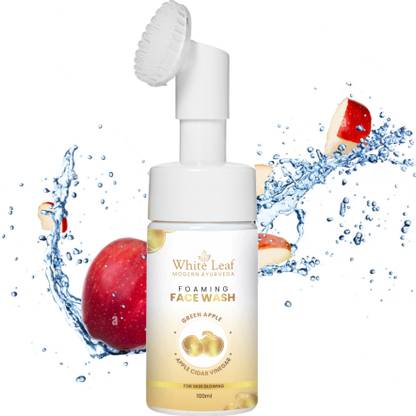 White Leaf Apple Cider Vinegar Foaming  With Brush For Spot & Blackheads Removal Face Wash