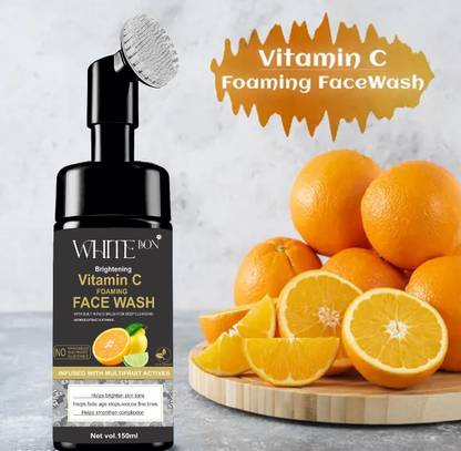 white bon Vitamin C for Fine Lines & Wrinkles, Foaming With Brush  Face Wash
