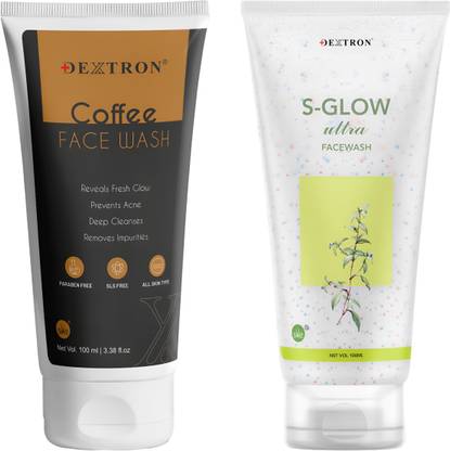 DEXTRON Coffee & S-Glow Ultra  Combo – Deep Cleanse & Radiant Glow – 200ml Face Wash