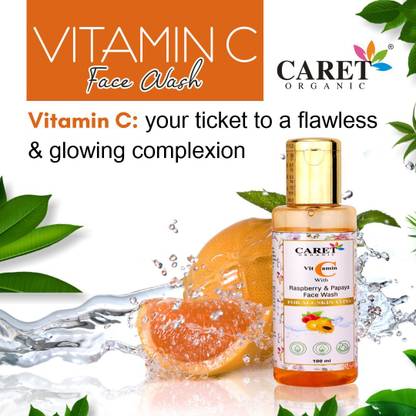 Caret Organic Natural  for Oily Skin for Tan removal and Skin brightning - SLS & Paraben Free Face Wash