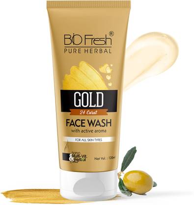 Biofresh 24K Gold , Stimulates Skin Cells, Reduce Blemishes, Provides Golden Glow, Brightens Complexion Face Wash
