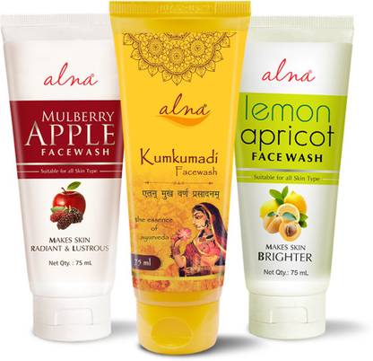 ALNA Mulberry Apple + Kumkumadi + Lemon Apricot |For Clear & Glowing Skin| Face Wash
