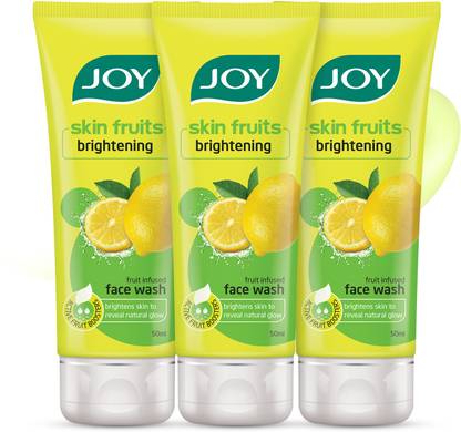 Joy Skin Fruits Lemon Brightening  (Pack of 3X50) For Oily Skin Face Wash