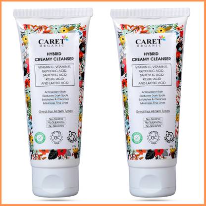 Caret Organic Hybrid With Vitamin C, Lactic Acid & Salicylic Acid - Sulphate & Free Face Wash