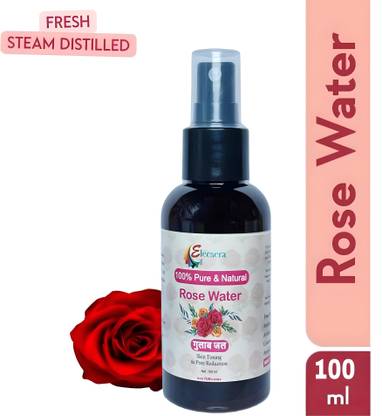 Elecsera Natural Rose Water - for Skin, Face & Hair Spray Skin Face wash | Tightens Pores | Instantly Hydrates | Balances pH Levels, Soft Spray Format | Gulab Jal Rose Water for Skin Face Wash