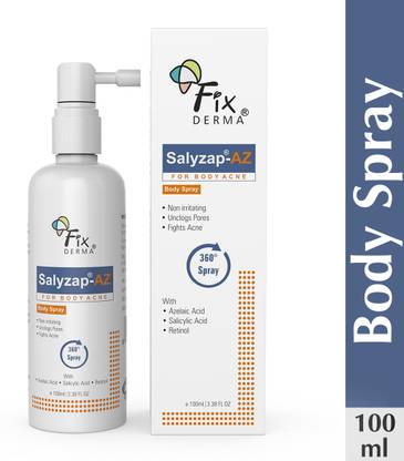 Fixderma 2% Salicylic Acid & 2% Azelaic Acid Salyzap AZ Acne Body Spray For Body Acne Face Wash
