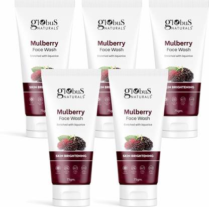 Globus Naturals Mulberry Fairness  For Even Skin Tone, Deep Cleansing Moisturizing & Nourishing, Suitable For All Skin Types, 75 ml Face Wash