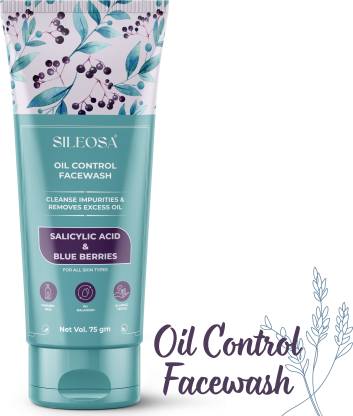 SILEOSA Oil Control Salicylic Acid & Blue Berries Facewash to Cleanse Impurities Men & Women All Skin Types Face Wash