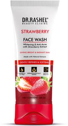 DR.RASHEL Strawberry  Whitening & Anti-Acne with Strawberry Extract with No Parabens, SLS, Silicones & Colour Face Wash