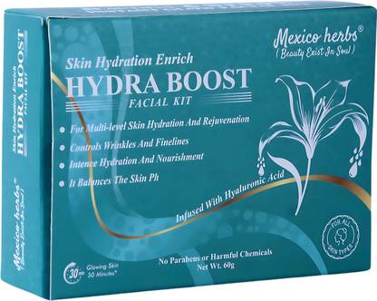 Mexico herbs Hyaluronic Acid Hydra boost facial kit Helps skin with intense hydration & Dtan