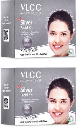 VLCC Silver Facial Kit - Skin Purifying, Detoxing & Brightening Facial