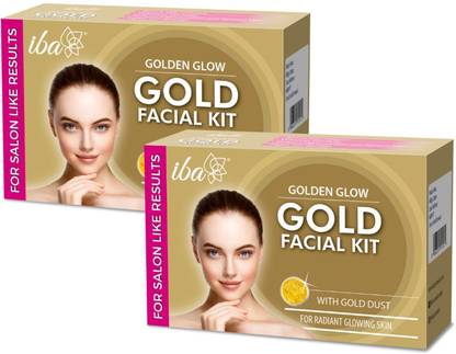 Iba Golden Glow Gold Facial Kit (6 Steps Single Use) Pack of 2