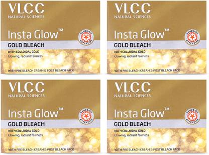 VLCC Insta Glow Gold Bleach For Instant Fairness & Glowing Skin (Pack of 4)