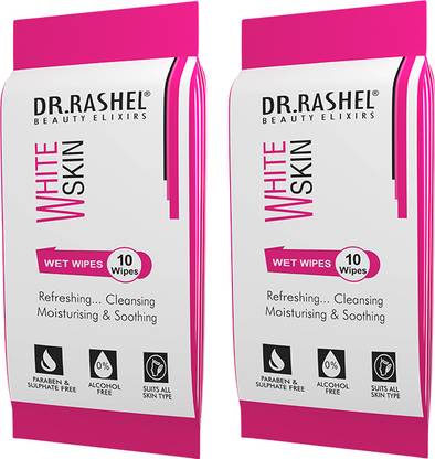 DR.RASHEL Face Moisturizing White skin Facial Wipes 2x10 Dirt & Makeup Remover wet wipes