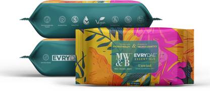 MW&B EVRYDAE Essentials Unwind Face Wipes Towelettes Wet Tissues Cloths Pads