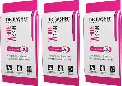 DR.RASHEL Face Moisturizing White Skin Facial Wipe 3 x10 Dirt & Makeup Remover wet wipes