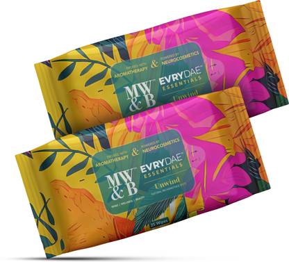 MW&B EVRYDAE Essentials Unwind Face Wipes Towelettes Wet Tissues Cloths Pads