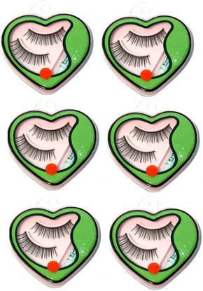 Elecsera False-Fake Eyelashes With Glue Set Natural (Pair of 6)