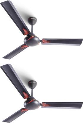 Longway Creta P2 1200 mm Ultra High Speed 3 Blade Ceiling Fan  (Smoked Brown, Pack of 2)
