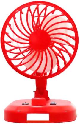 Sanjana Collections Mini Fan Portable Rechargeable Fan with Light for Desk Car Home Temple USB Fan