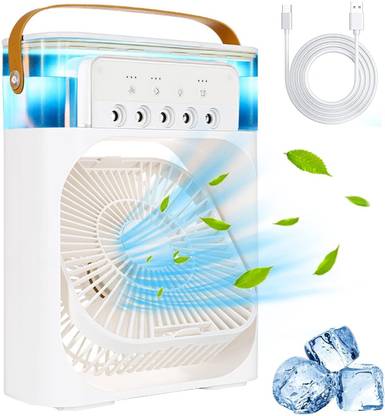 Mudo 3-Speed Air Cooler Humidifier with Water Spray, Timer & USB Port 100 mm 3 Blade Table Fan