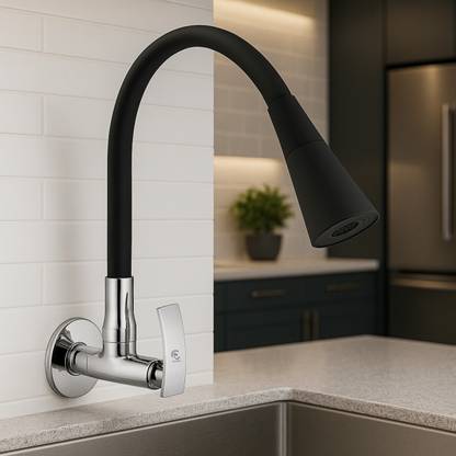 Cloudtail by Prestige Passion Brass Dual Flow Flexible Sink Tap with Spout Rain Spray with Flange Pillar Tap Faucet