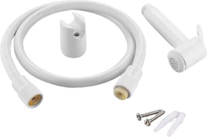 BATHONIX PVC Milky Health Faucet with 1.0 Meter Hose Pipe with Hook - Set of 1 Health  Faucet