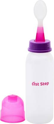1st Step BPA Free Polypropylene Easy Squeeze Cereal Feeder With Spoon-Pink  - Polypropylene