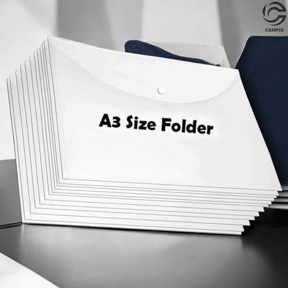 futureX Plastic File Folder-A3 size My Clear Bag(Pack of 8 pcs)(Size: 13 X 18 inch)