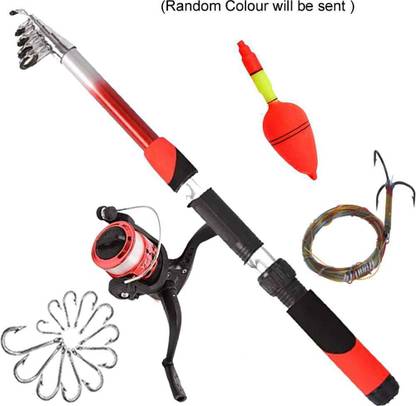 Wish Hunt Fishing rod with reel full set kit combo 180 pack Multicolor Fishing Rod