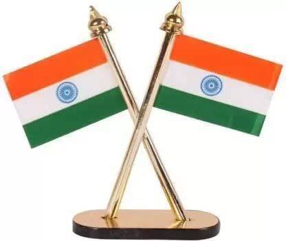 flage Indian Flag for Car Dashboard, Office Table, Study Room Rectangle Car Dashboard Flag