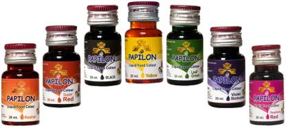 PAPILON Pack of 7 Liquid Food Colours 20ml each Multicolor