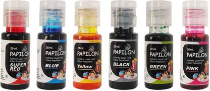 PAPILON Liquid Cake Food Color Combo Of 6 (20ml ) Vibrant Shades for Baking Essencials Multicolor