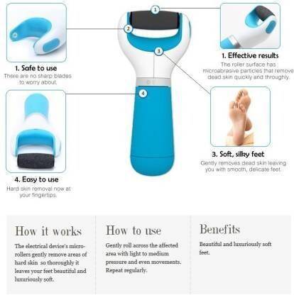 MAXBIN Smooth and Soft Feet Scrubber Cracked Heels Remover, Foot Skin Care Pedi Spin electric foot callus remover foot callus remover, Professional Electronic Pedi Cure Foot Care Tool for Callus Removal[PACK OF 1]