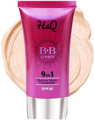 HSQ BB Cream with SPF 45 –Matte Foundation – Lightweight Full Coverage – 30ml Foundation