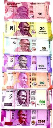 BBS DEAL Artificial Coupon Playing Currency/ churan Note Notes for Fun Paper (90 X 7 Notes) Fake currency Note Gag Toy