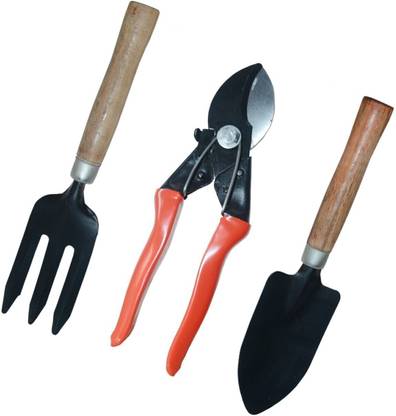 SHAHJI Garden tools SGT49 set,mini fork,mini trowel,double cut Garden Tool Kit