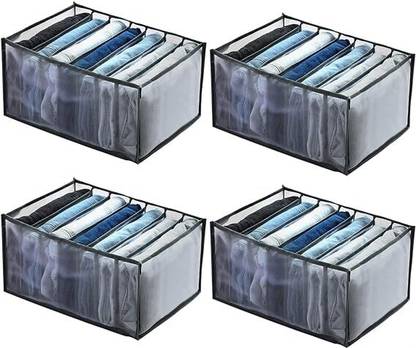 INFINITYCRAFTS 7 grid grey 7 Grids Storage Organizer Multipurpose for TShirt,Legging,Skirts,Jeans 7 grid grey got Q4